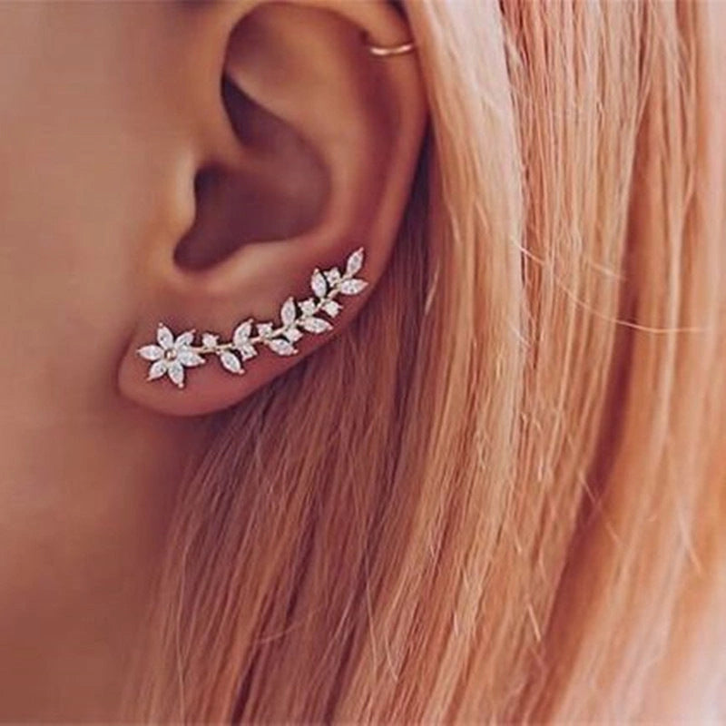 Stylish Diamond Flower Earrings for Women