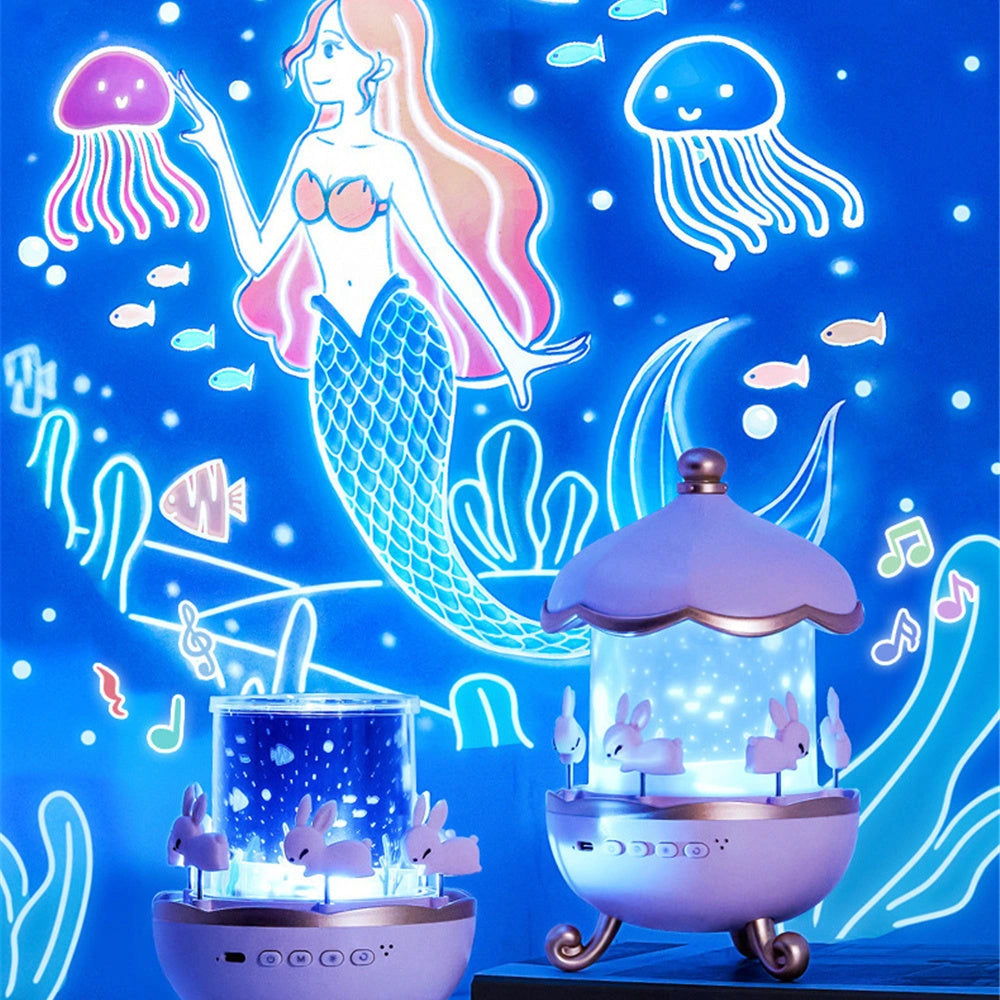 USB Rechargeable Space Rotation Night Light Projector with 12 Films