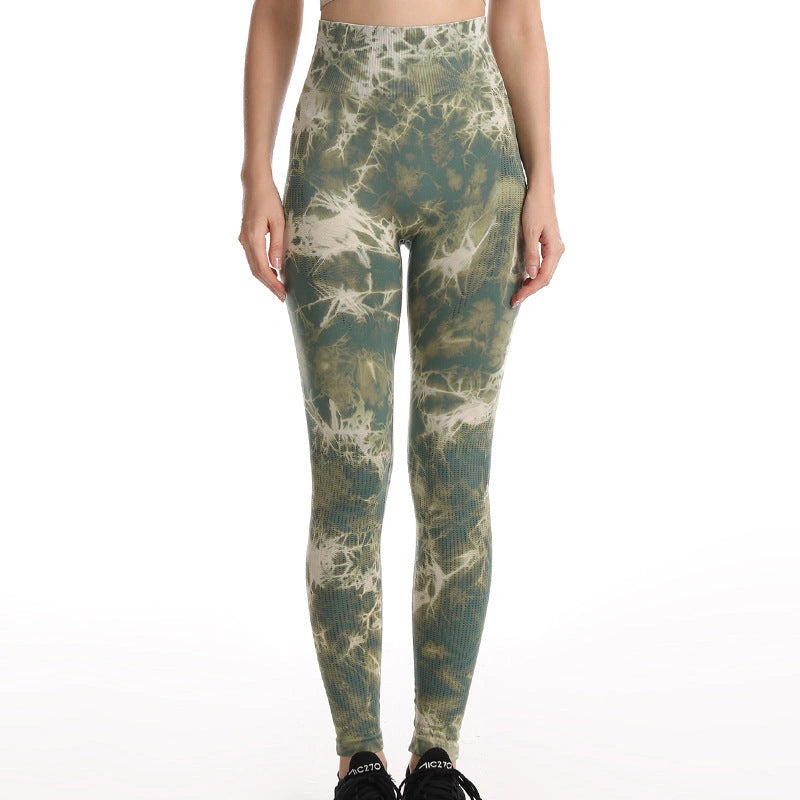 Tie Dye Leggings for Women: Seamless Yoga Pants with Push-Up Design