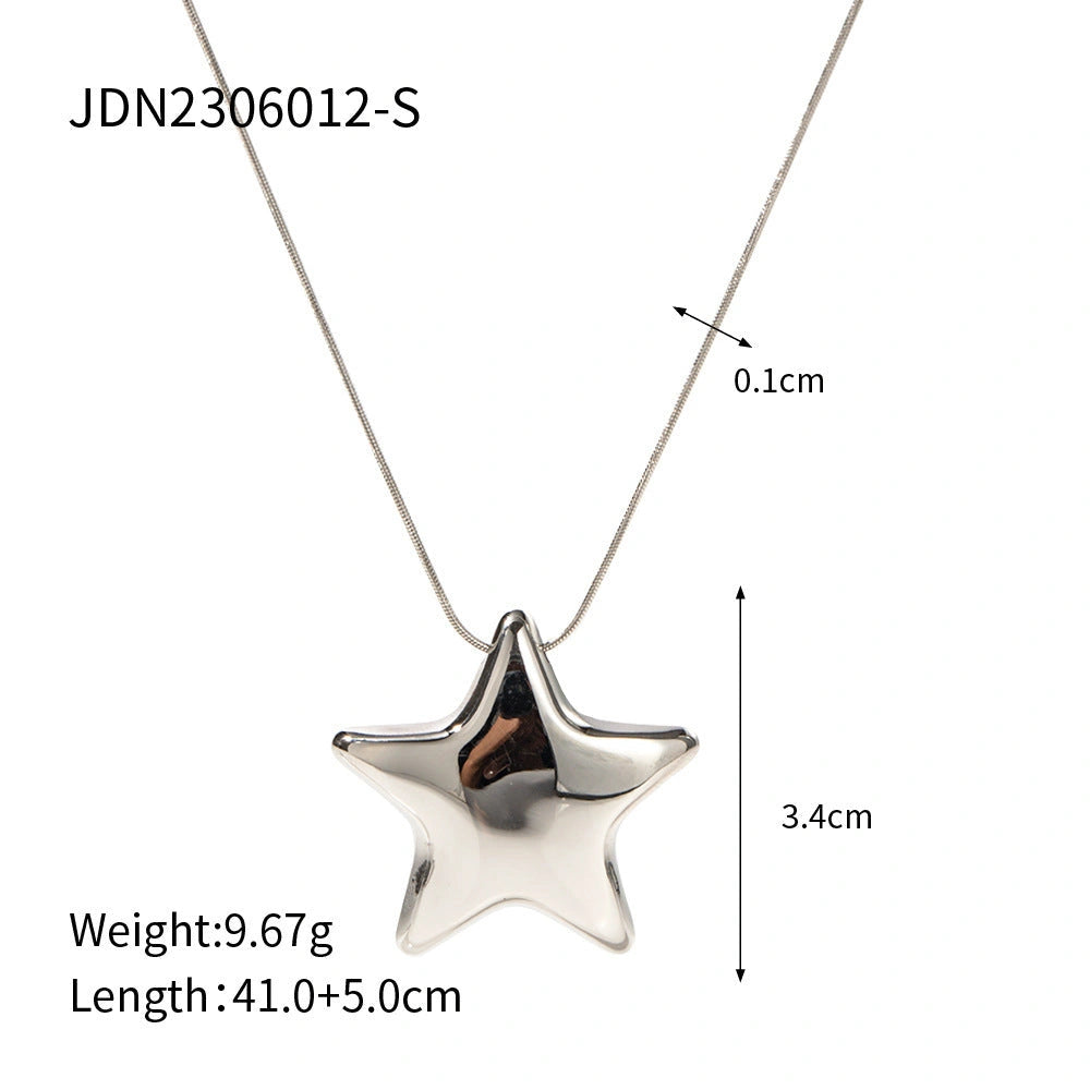 18K Gold-plated Stainless Steel Five-pointed Star Necklace