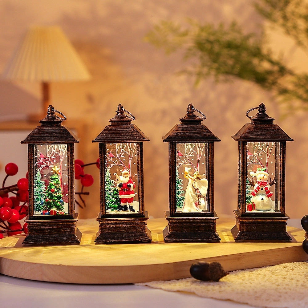 Santa Claus LED Night Light Battery Powered Hanging Lantern