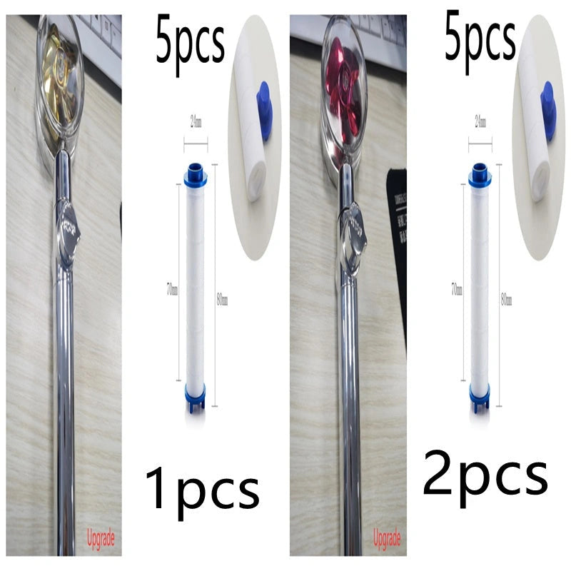 Turbo Propeller Shower Head with 360-Degree Fan Extension for High-Pressure Flow