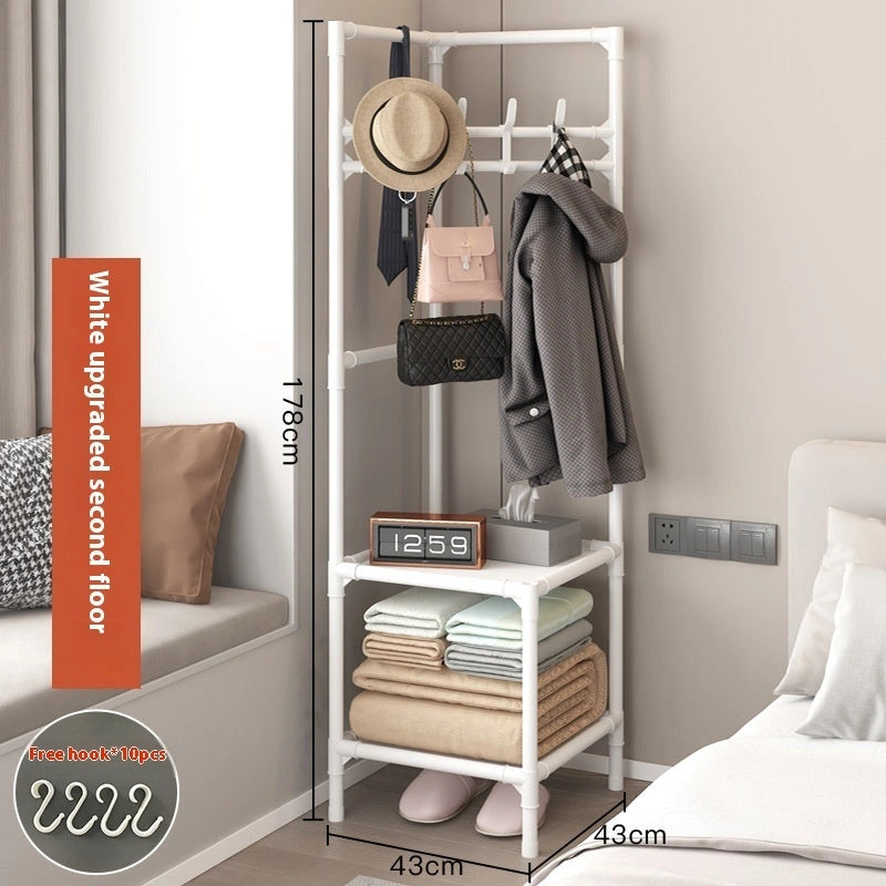 Corner Coat Rack Multi-layer Assembly with 10 Hooks