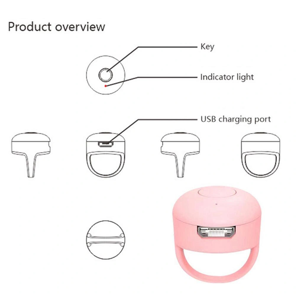 Bluetooth Remote Control Ring for Mobile Phones in Yellow, Blue, or Pink
