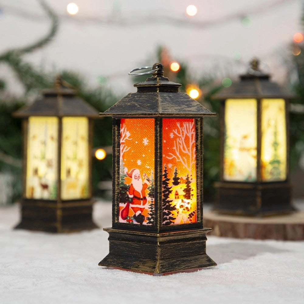 Santa Claus LED Night Light Battery Powered Hanging Lantern