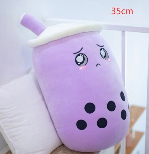 Strawberry Milk Tea Plush Boba Toy Pillow for Youth
