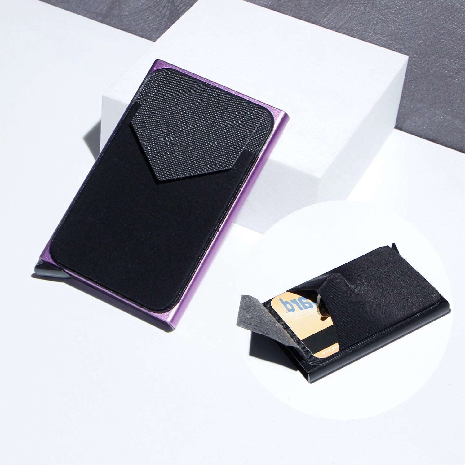 Aluminium Alloy Anti-theft Multi Card Holder with Lycra Cloth Strap