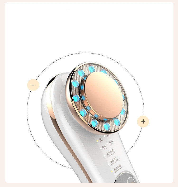 7-in-1 Facial Massager with Ion Charge and Red/Blue Light Therapy