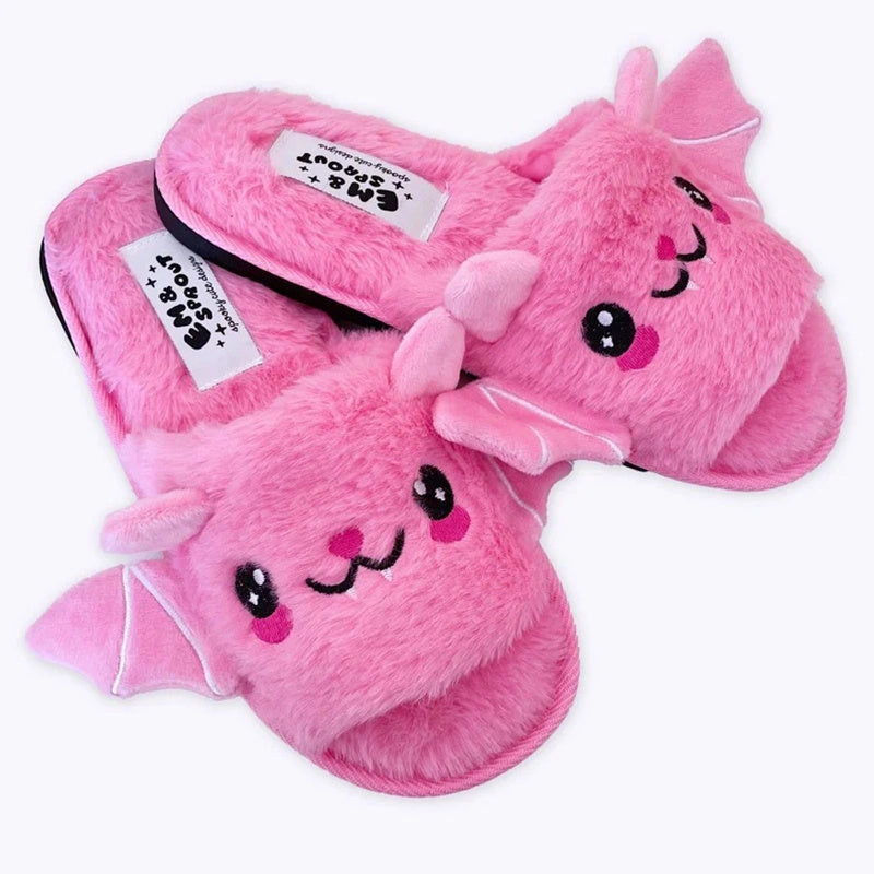 Bat Wing Slippers in Super Soft Velvet for Winter Warmth