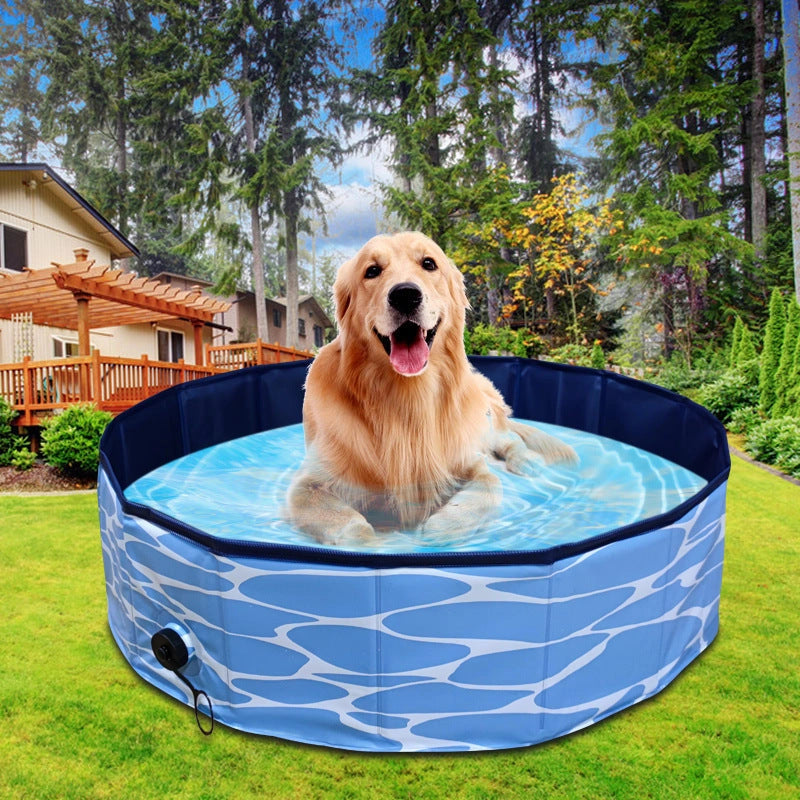 Collapsible Dog Pool with Drain for Easy Emptying