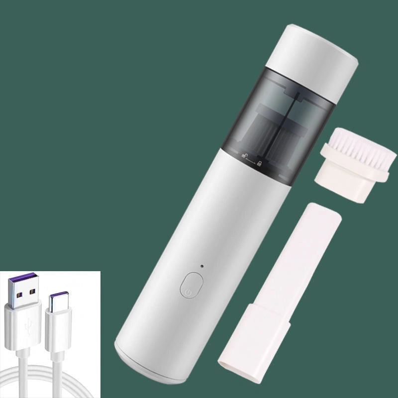 Mini Car Vacuum Cleaner with Wireless Charging and High Suction Power