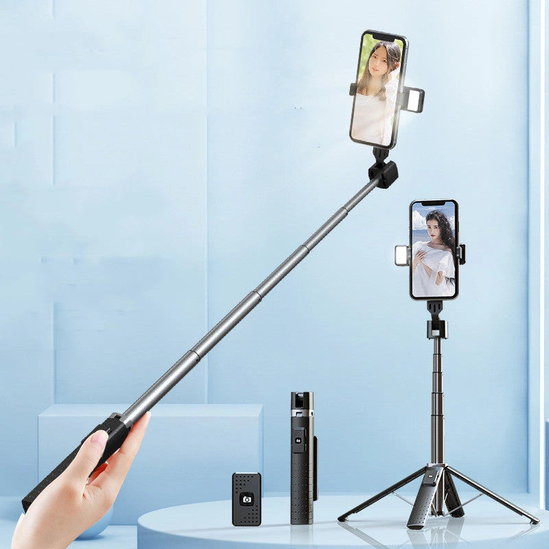 Quadrupod Double Fill Light Selfie Stick with Bluetooth 4.2