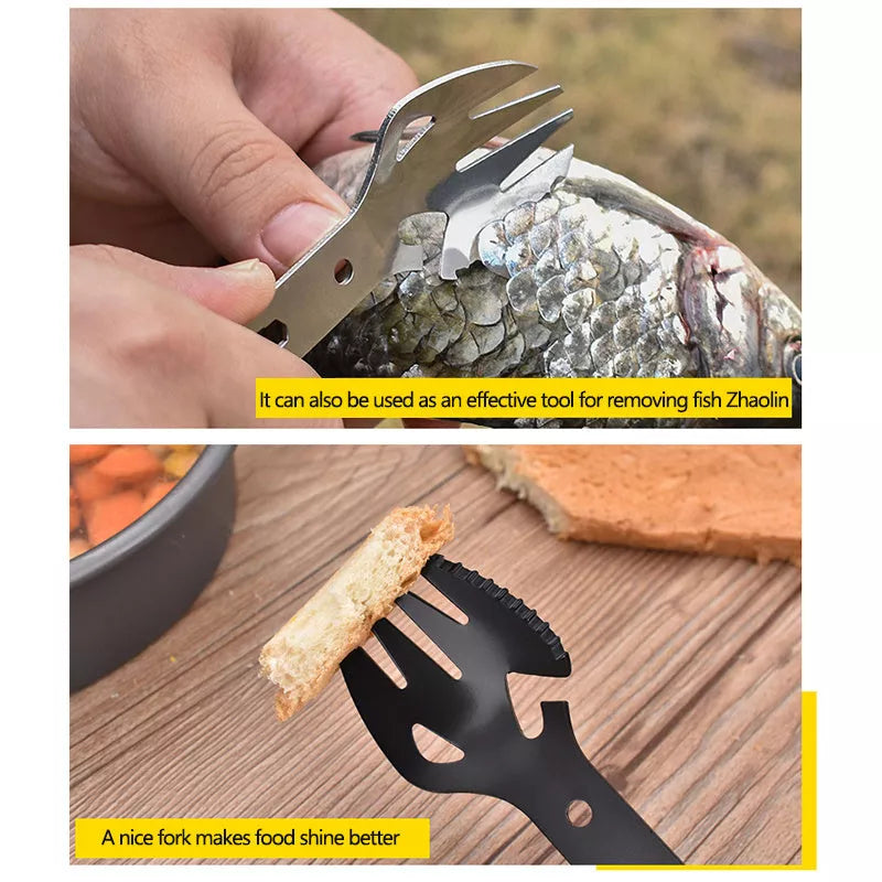 Stainless Steel Multifunctional Fork and Spoon with Bottle Opener