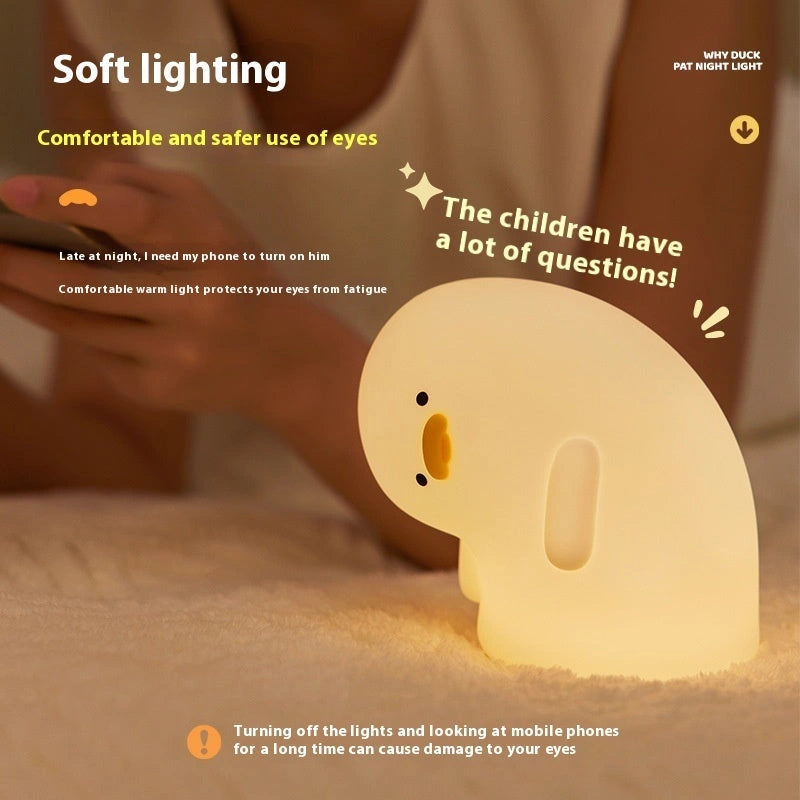 USB Rechargeable Duck LED Night Light with Dimmable Touch Control