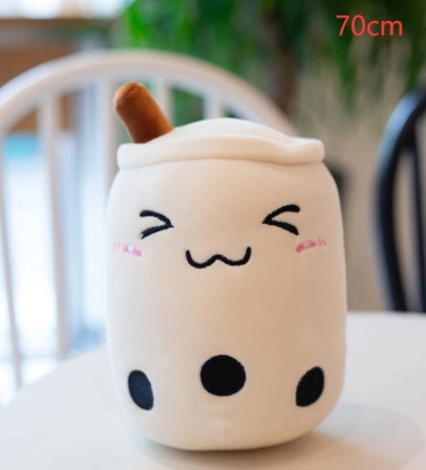 Strawberry Milk Tea Plush Boba Toy Pillow for Youth