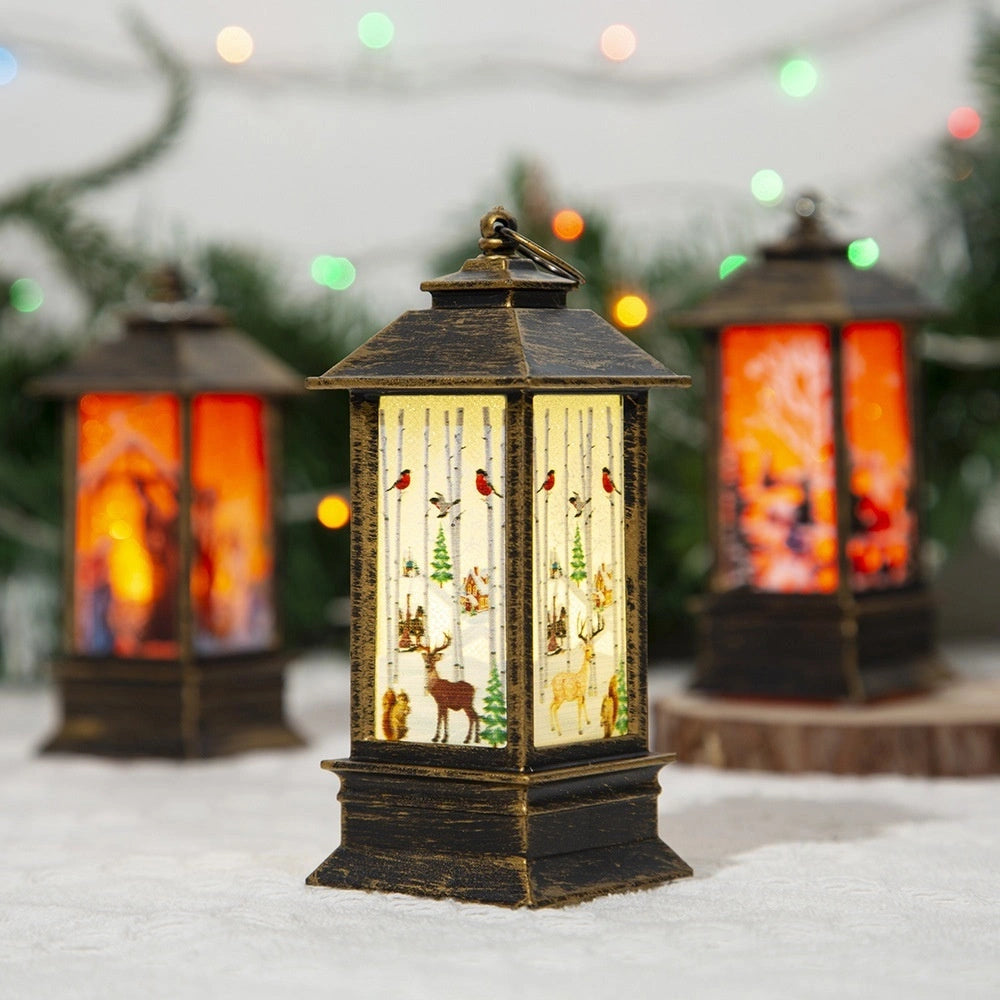 Santa Claus LED Night Light Battery Powered Hanging Lantern