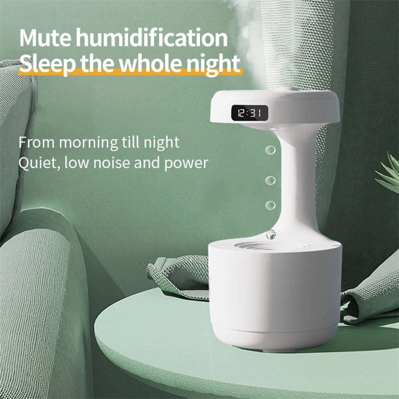 Anti-Gravity Humidifier with Clock and Aroma Diffuser for Bedrooms