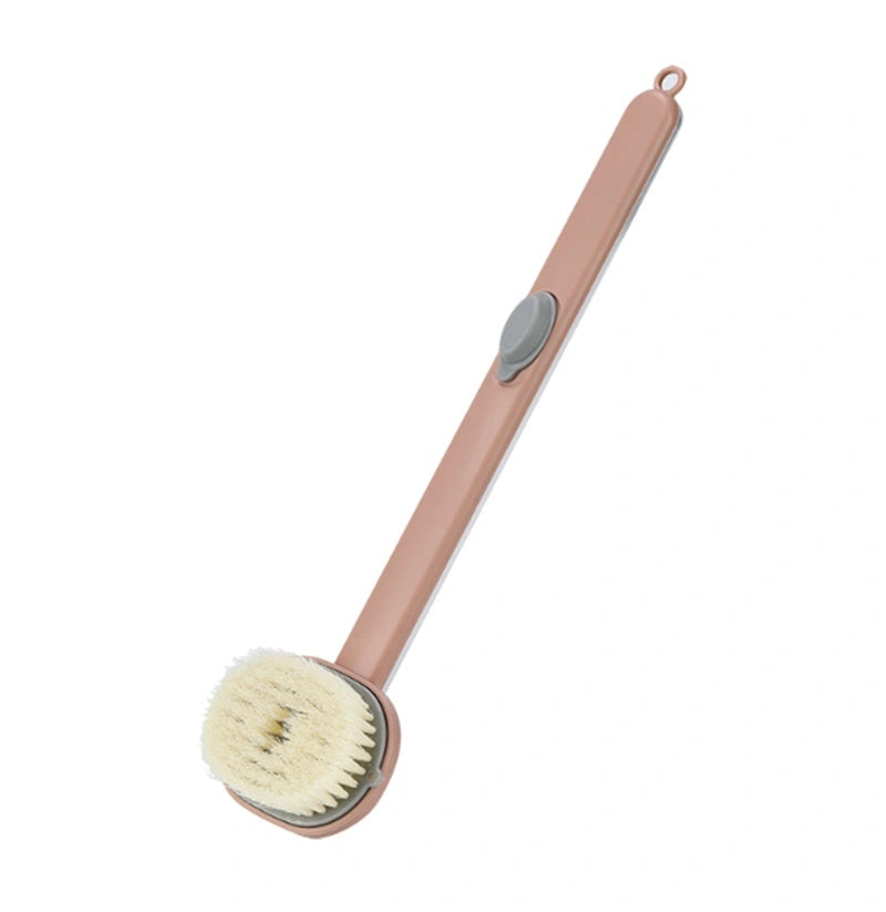 Dual-purpose shower brush with detachable head and ergonomic handle
