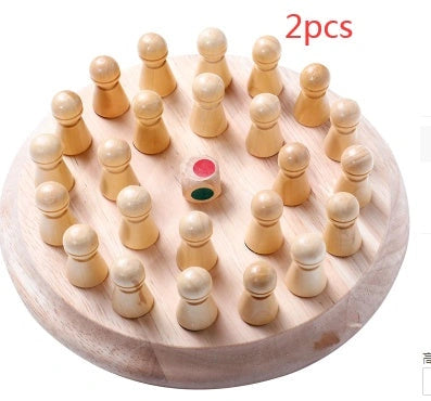 Children's Wooden Memory Chess for Early Colour Education