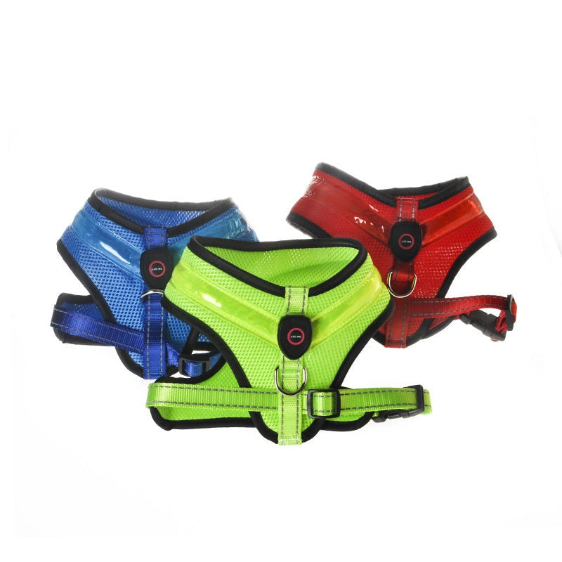 USB Charging LED Dog Harness with Reflective Safety Features