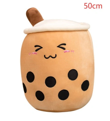 Strawberry Milk Tea Plush Boba Toy Pillow for Youth