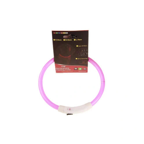 USB Rechargeable Pet Safety Collar with LED Glow for Night Walks