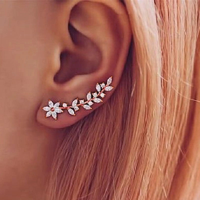 Stylish Diamond Flower Earrings for Women