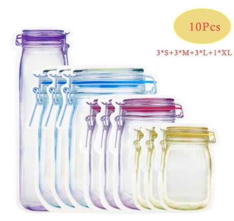 Reusable waterproof sealed snack storage bag with 1L capacity