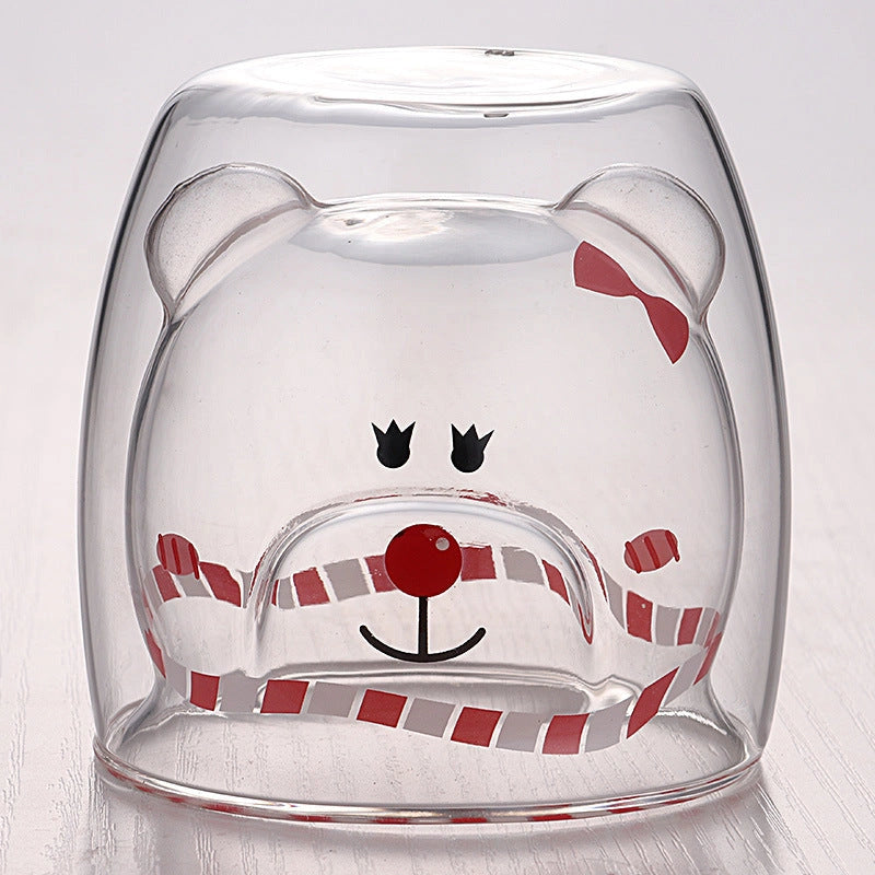 3D Double Layer Panda Cup with Skull Design for Wine