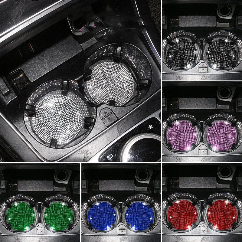 Universal Anti-Slip Silicone Cup Holder Insert with Crystal Rhinestone Design