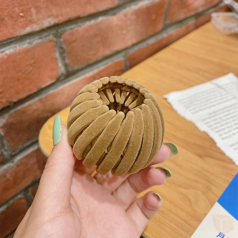 Velvet Bird's Nest Hair Ring Hairpin for High Ponytails