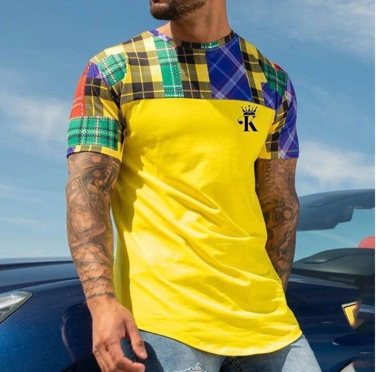 Casual round neck short sleeve digital printing T-shirt in 100% polyester
