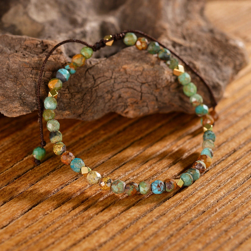 Adjustable Natural African Turquoise Braided Bracelet