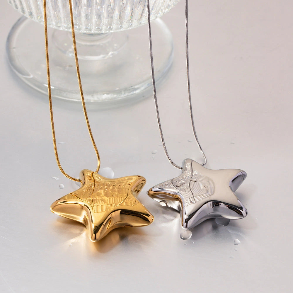 18K Gold-plated Stainless Steel Five-pointed Star Necklace