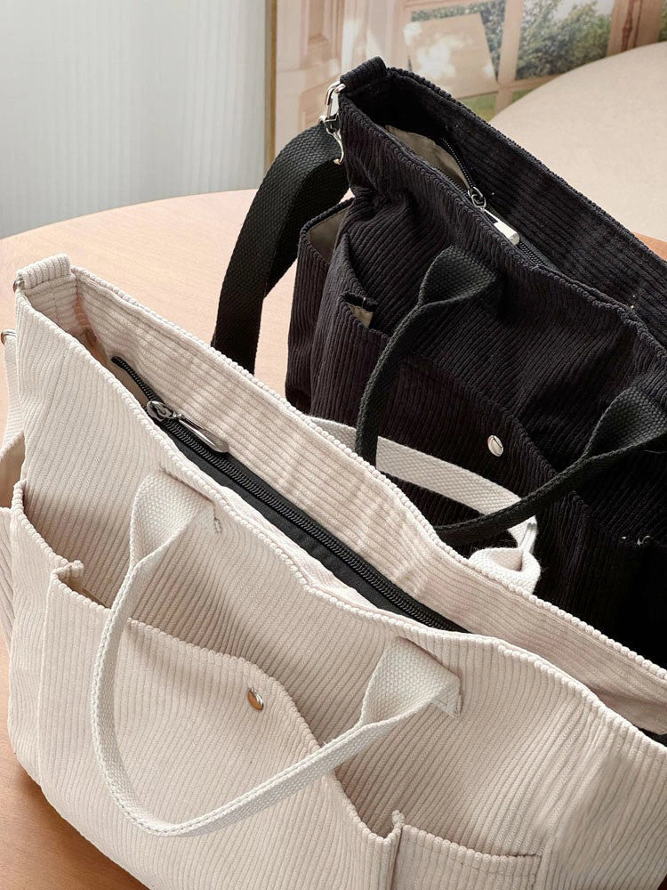 Stylish Thick Corduroy Shoulder Bag for Daily Commute