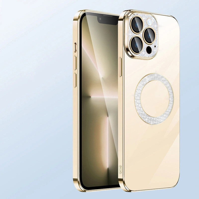 Electroplated Soft Diamond Ring iPhone Case with Lens Protection