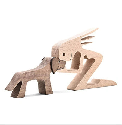 Nordic Style Wooden Desktop Ornament with Polished Finish