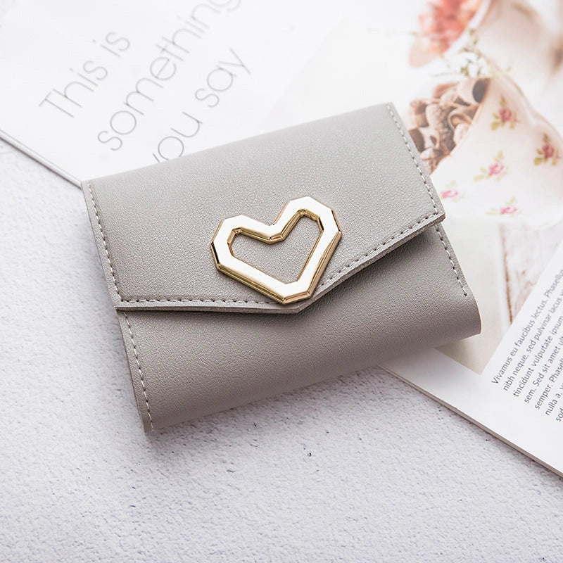 Short Style Tri-fold Wallet with Zipper Coin Purse for Women