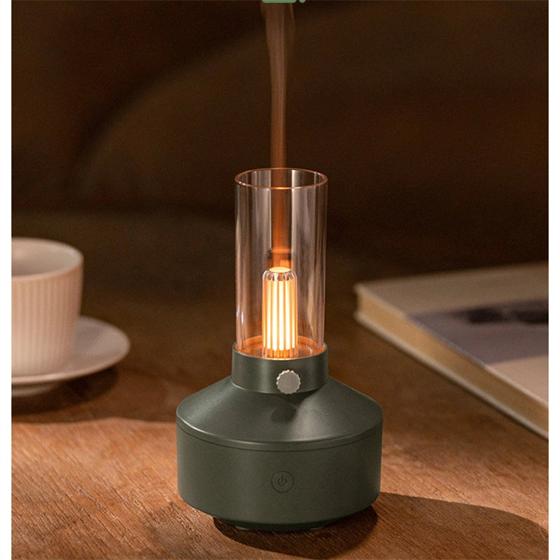 Retro Light Aroma Diffuser with LED Filament Night Light and Humidifier