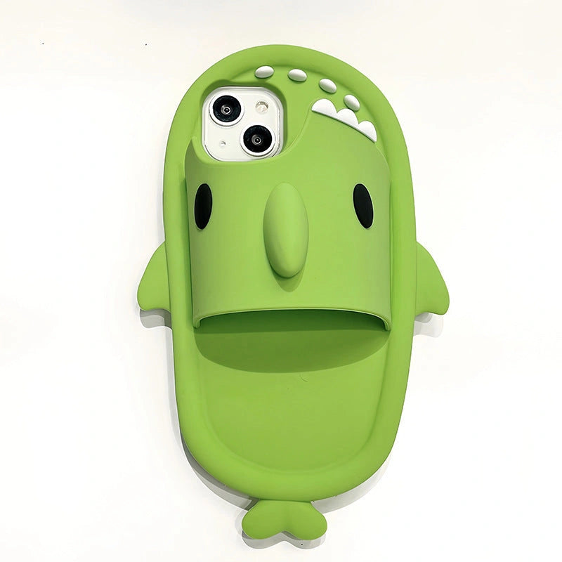 Shark Slipper Silicone Phone Case for iPhone 11-14 Pro Max with Shockproof Protection