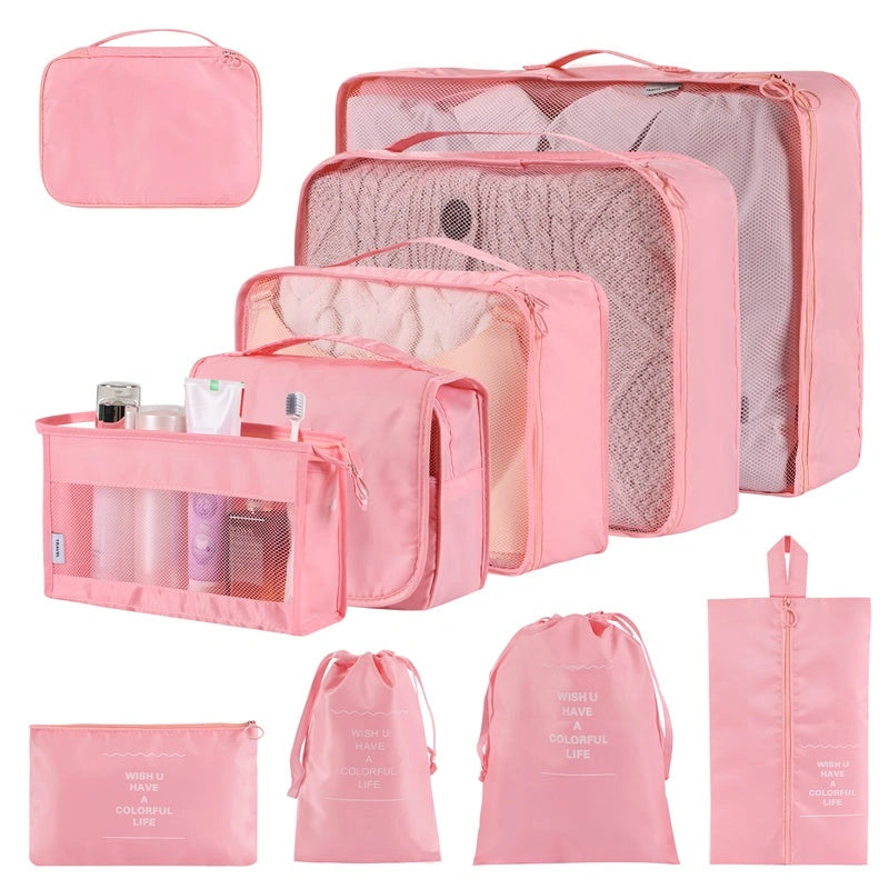 Simple Solid Colour Storage Bags Set for Home Organisation