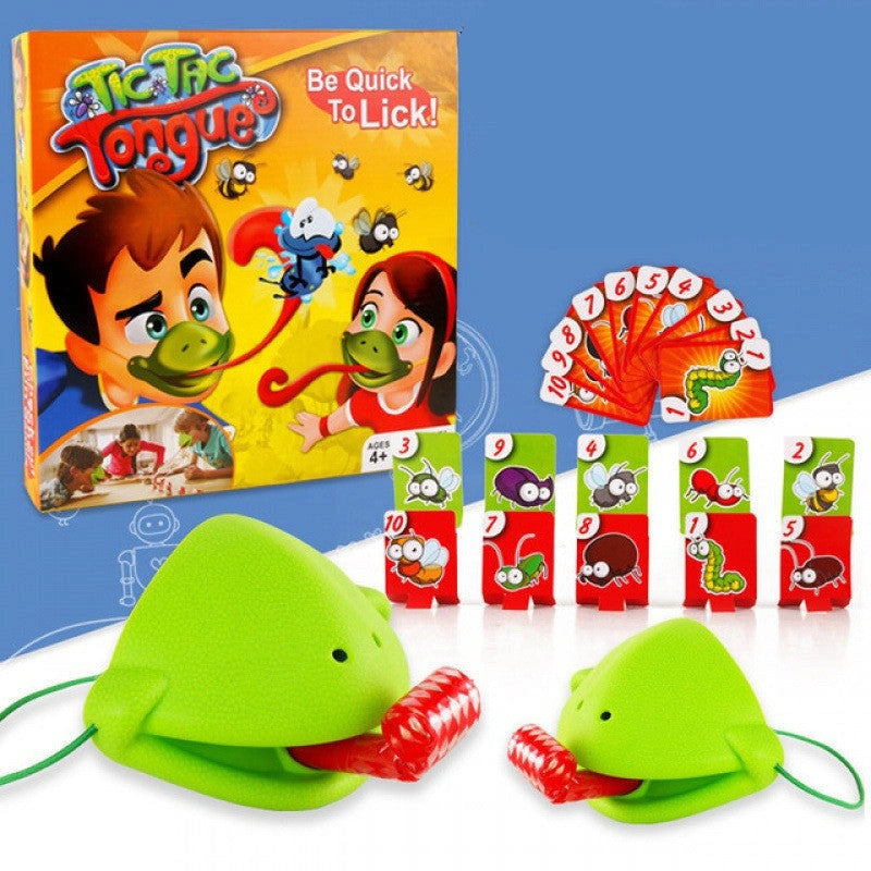Chameleon Lizard Mask Wagging Tongue Lick Cards Board Game for Family Fun