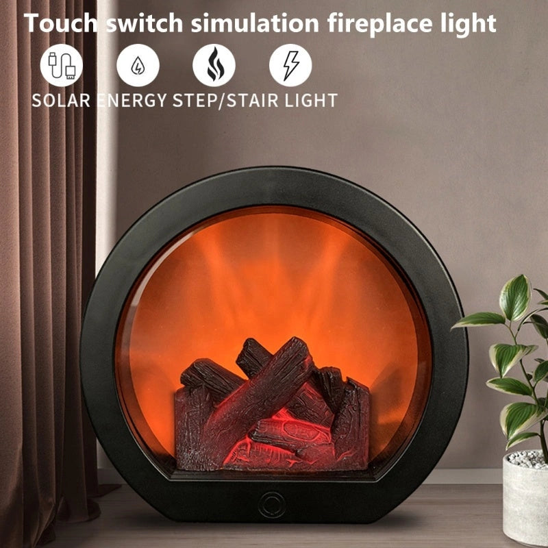 Dynamic Vision 3D Flame Touch Fireplace Lantern Lamp