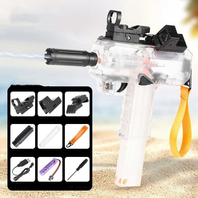 Uzi Electric Burst Water Gun with Rechargeable Battery and 35ft Range