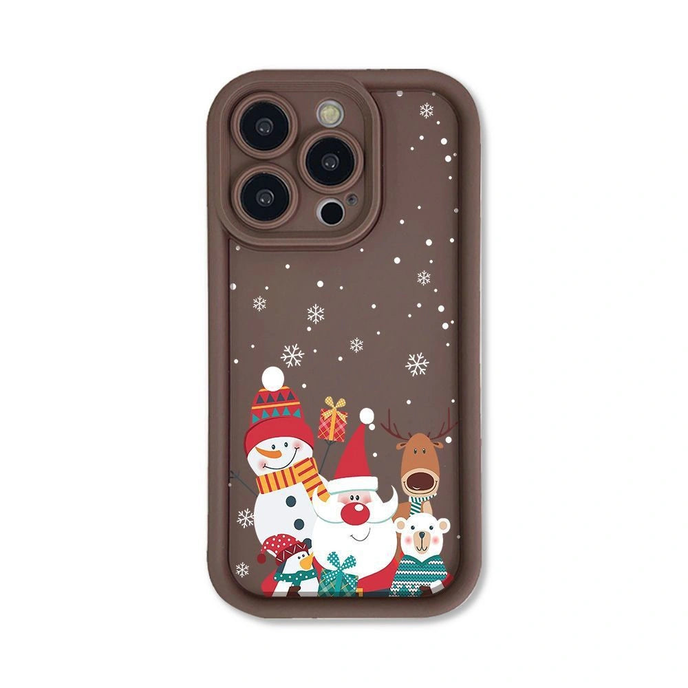 Santa Claus themed frosted phone case with shockproof silicone cover
