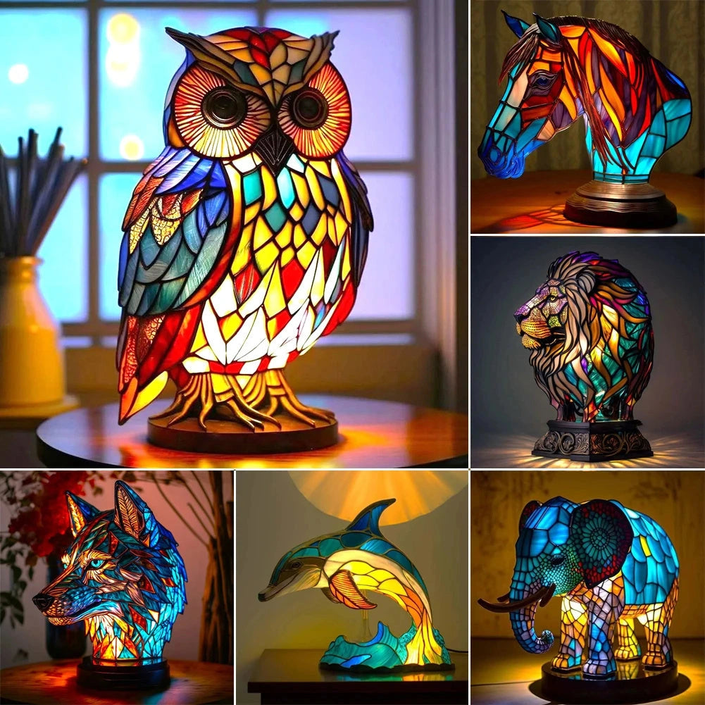 2024 3D Coloured Animal Light Desk Lamp with USB Plug