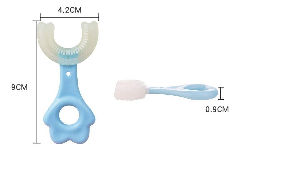 U-shaped Baby Toothbrush with Soft Silicone for Children's Oral Care