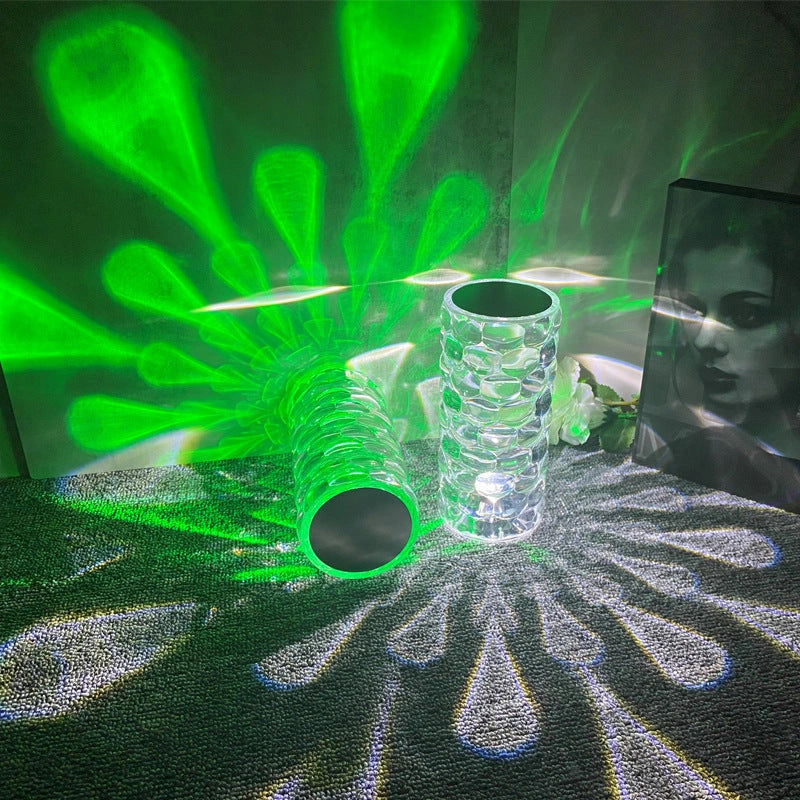 Crystal Table Lamp with Teardrop Shape and 16-Colour LED Options