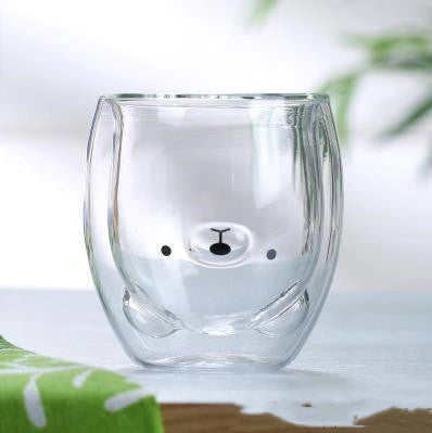 3D Double Layer Panda Cup with Skull Design for Wine