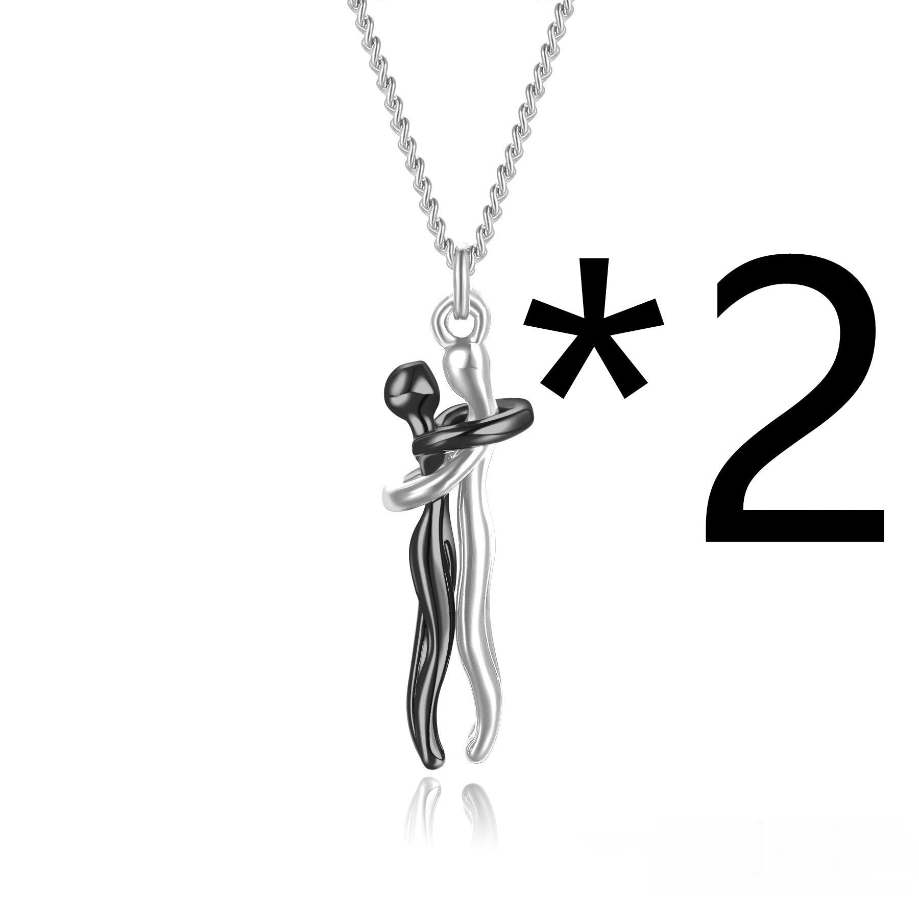 Affectionate Hug Necklace for Couples in Punk Street Style